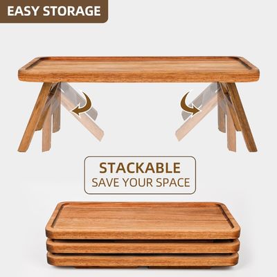 3 Tier Wooden Cupcake Tower Display Stand Acacia Wood Foldable Serving Tray for Part