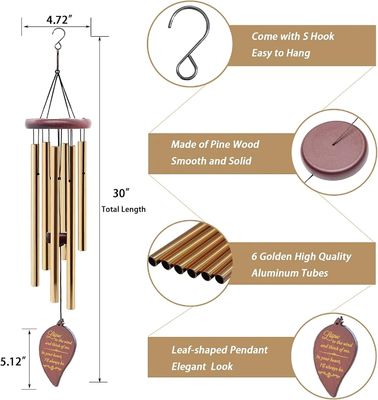 Personalized Mom Gift Customized Aluminum Compassion Memorial Wind Chimes for Outdoor