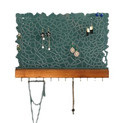Functional Design Wooden Floating Shelf Acrylic Earring Display for Customized Logo