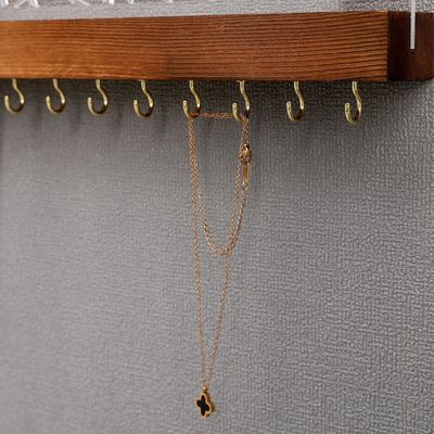 Functional Design Wooden Floating Shelf Acrylic Earring Display for Customized Logo