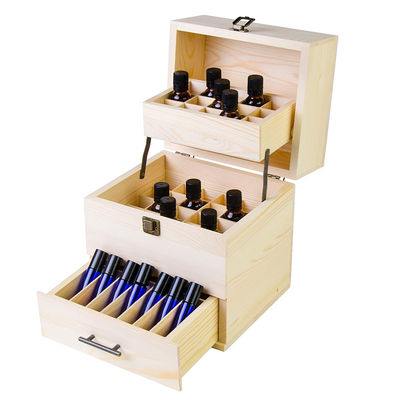 Practical Wood Essential Oil Storage Box with Dividers Made from Environmental Wood