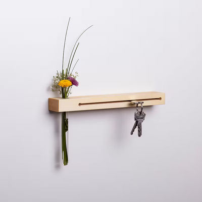 Living Room Key Hooks Wall Decoration Board with Shelf and Vase