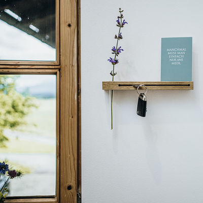 Living Room Key Hooks Wall Decoration Board with Shelf and Vase