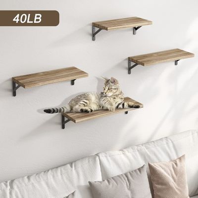 Popular Custom Size Color Set of 5 Rustic Wood Floating Shelves for Bathroom Decor