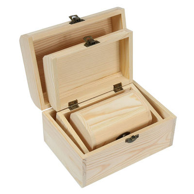 Latest Popular Luxury Unfinished Wooden Treasure Gift Boxes for DIY Art Project Crafts