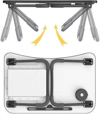 Adjustable Height Folding Lap Desk with Storage Drawer and Cup Holder