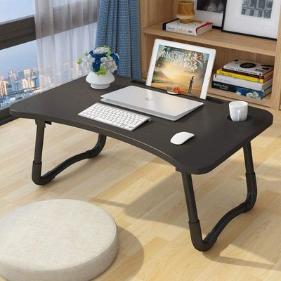Adjustable Height Folding Lap Desk with Storage Drawer and Cup Holder