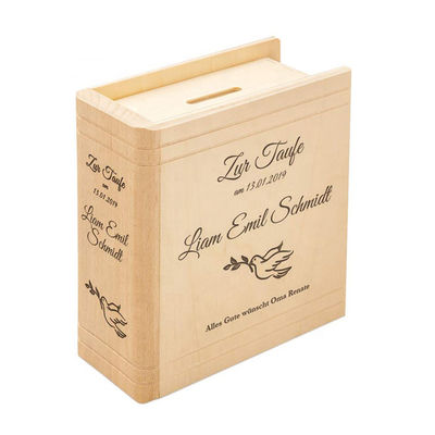 13.5 x 16.5 x 6.5 cm Wooden Wedding Money Boxes with Competitive and Printing Options
