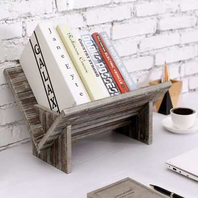 Living Room Wooden Book Display Retro Style Organizer for Magazine Book Files Albums