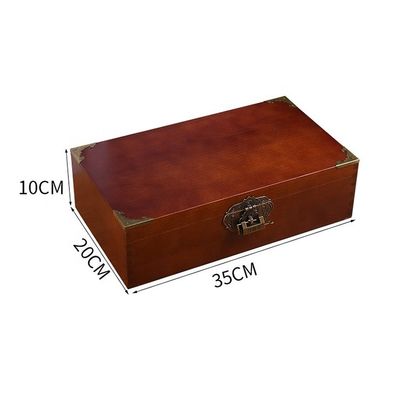 Customized Logo Acceptable Vintage Style Wooden Jewelry Gift Box with Lock and Key