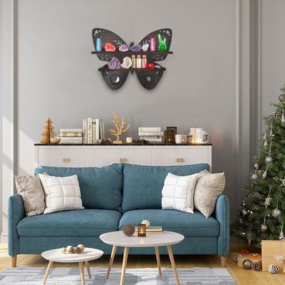 Modern Design Storage Containers for Butterfly Wood Wall Floating Shelves in Wood