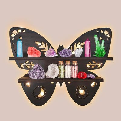 Modern Design Storage Containers for Butterfly Wood Wall Floating Shelves in Wood