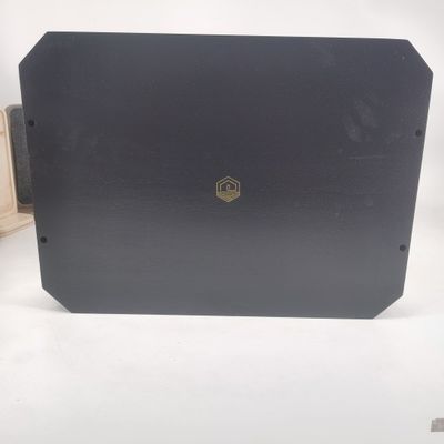 202406 Black Wooden Serving Tray Acacia Wood Material Custom Wood Tray with Handles
