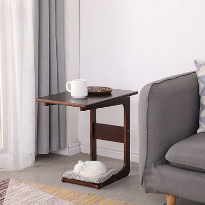 Modern Wooden Coffee Table Small Curved Pine Solid Wood for Living Room or Bedroom