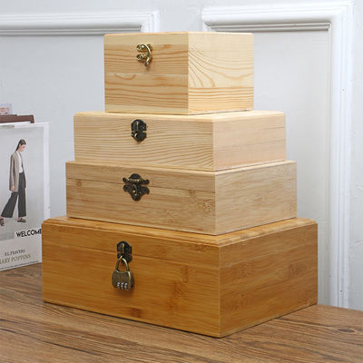 Customized Logo Acceptable Eco-friendly Bamboo Rectangle Wooden 13x9x5cm Storage Box