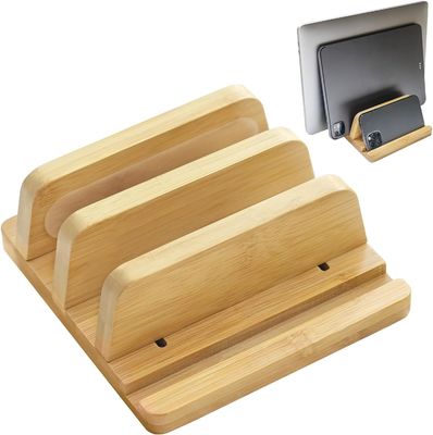 Non-folding Rack Vertical Laptop Stand Customized Logo Double Stand Holder with Dock