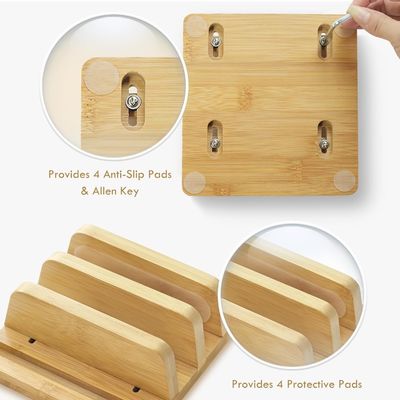 Non-folding Rack Vertical Laptop Stand Customized Logo Double Stand Holder with Dock