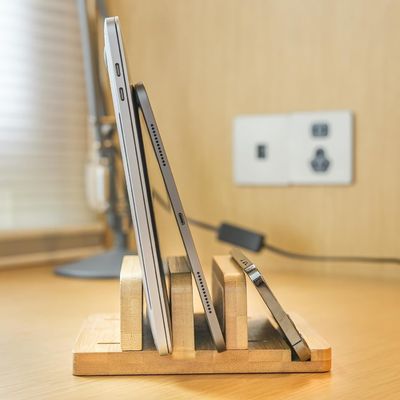Non-folding Rack Vertical Laptop Stand Customized Logo Double Stand Holder with Dock