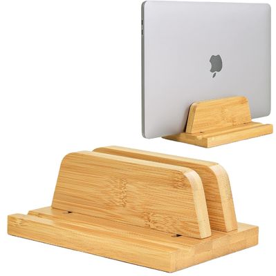 Functional design Bamboo Laptop Stand Holder with Adjustable Dock Fits All MacBook Multifunctional