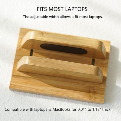 Functional design Bamboo Laptop Stand Holder with Adjustable Dock Fits All MacBook Multifunctional