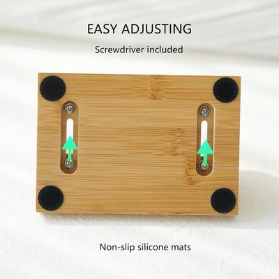Functional design Bamboo Laptop Stand Holder with Adjustable Dock Fits All MacBook Multifunctional