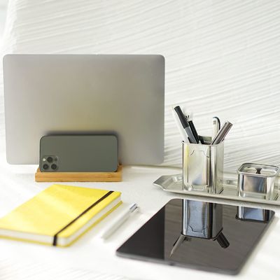 Functional design Bamboo Laptop Stand Holder with Adjustable Dock Fits All MacBook Multifunctional