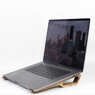 Wooden Laptop Holder for Macbook Space-saving and Stylish Desk Accessory