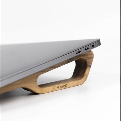 Wooden Laptop Holder for Macbook Space-saving and Stylish Desk Accessory