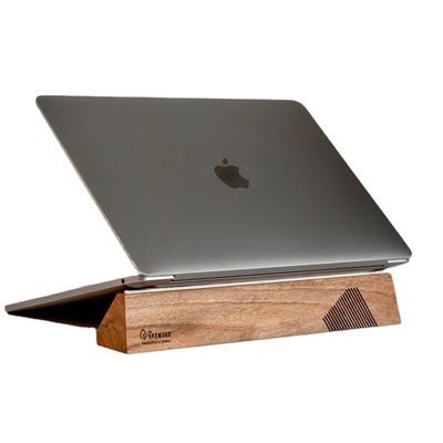 Functional Design Wood Laptop Stand for Macbook Multifunctional and Ergonomic