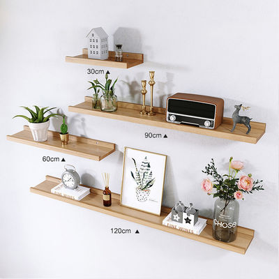 NO Inflatable Rustic Beech Wood Shelves for Wall Mounted Storage and Home Decoration