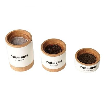 Wooden Tea Storage Box Canister Cask for Tea Coffee Candy Embossing Printing Handling