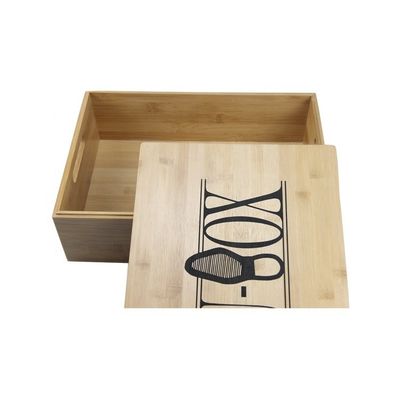 Wooden Structure Custom Handmade Rectangle Shoe Box With Laser Engraved Printing