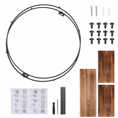 Floating Hanging Shelf for Picture Frames and Displaying Sundries in Wooden Metal