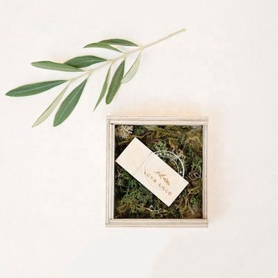 Small Square Wooden Carved Packaging Box with Sliding Lid Environmental and Elegant Design