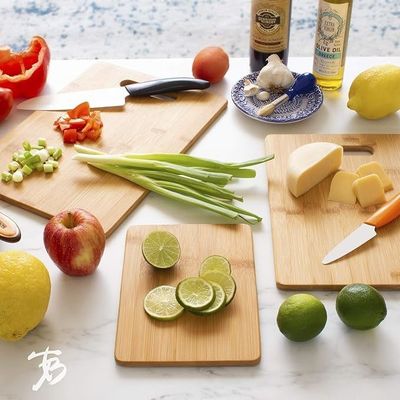 Extra Large Bamboo 3-Piece Cutting Board for Custom Size and Silk-Screen Printing