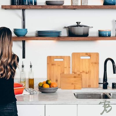 Extra Large Bamboo 3-Piece Cutting Board for Custom Size and Silk-Screen Printing