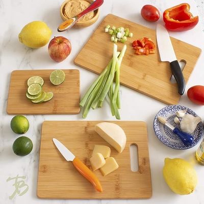 Extra Large Bamboo 3-Piece Cutting Board for Custom Size and Silk-Screen Printing