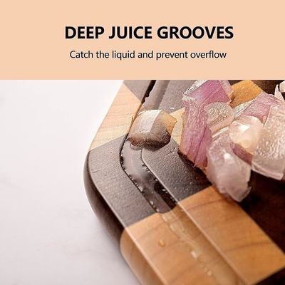 Customized 12X12X0.8 Inch Acacia Wooden Cutting Octagon Serving Board with Juice Groove