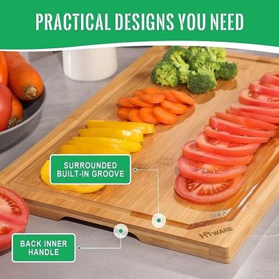 18 X 12Inch Juice Groove Bamboo Cutting Board Large Xtra Large for Custom Logo Kitchen
