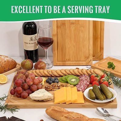 18 X 12Inch Juice Groove Bamboo Cutting Board Large Xtra Large for Custom Logo Kitchen