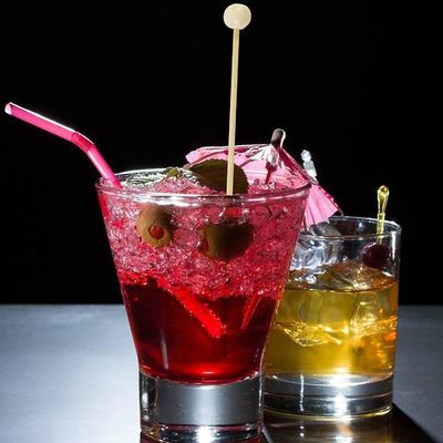 100PCS 6inch Rock Candy Sticks with Ball Wood Swizzle Sticks Modern and Simple Design
