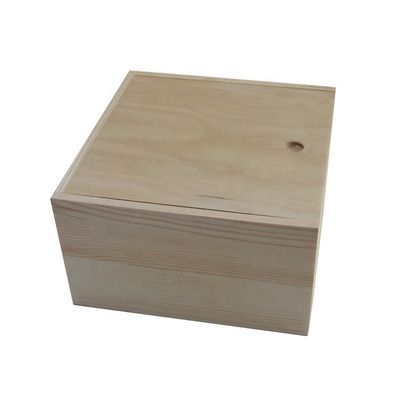 Customized Unfinished Natural Color Wooden Slide Top Boxes for Logo Customization