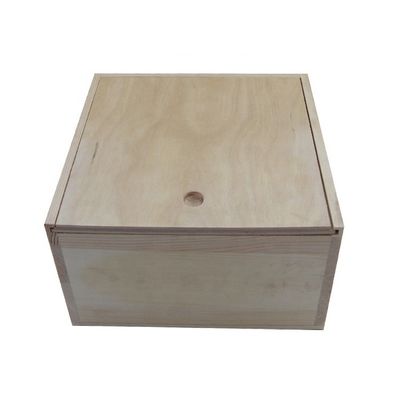 Customized Unfinished Natural Color Wooden Slide Top Boxes for Logo Customization