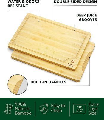 Custom Service 18X12Inch Bamboo Wood Cutting Board Sustainable Wooden Plain Color