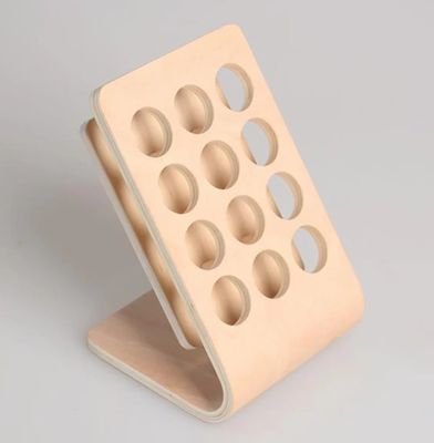 Silk-screen Printing 12 Holes Wooden Essential Oil Bottle Display Stand for Storage Rack