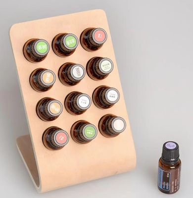 Silk-screen Printing 12 Holes Wooden Essential Oil Bottle Display Stand for Storage Rack