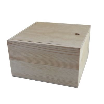 Custom Logo Printed Pine Wooden Boxes with Sliding Lid Handmade and Plain Wood Color