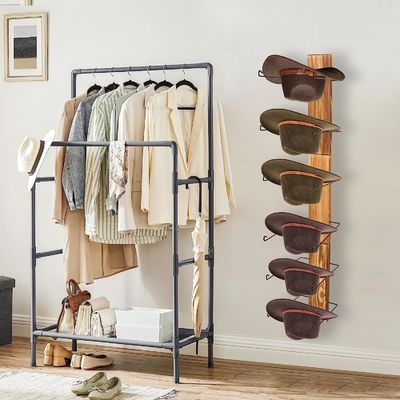 Functional Design Multifunctional Wall Mount Storage Shelf and Hat Rack for Bamboo