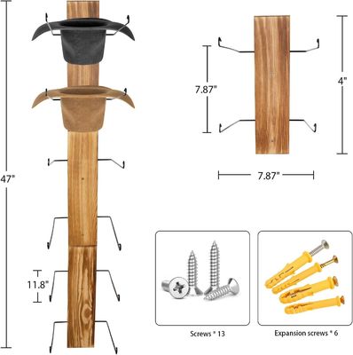 Functional Design Multifunctional Wall Mount Storage Shelf and Hat Rack for Bamboo