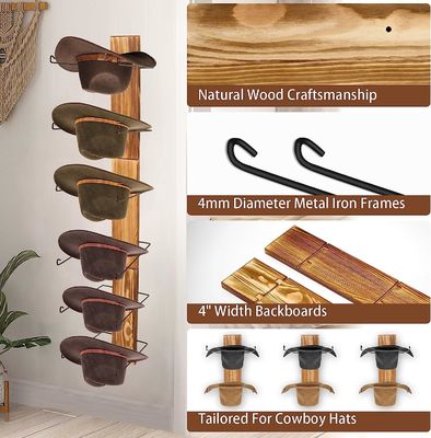Functional Design Multifunctional Wall Mount Storage Shelf and Hat Rack for Bamboo